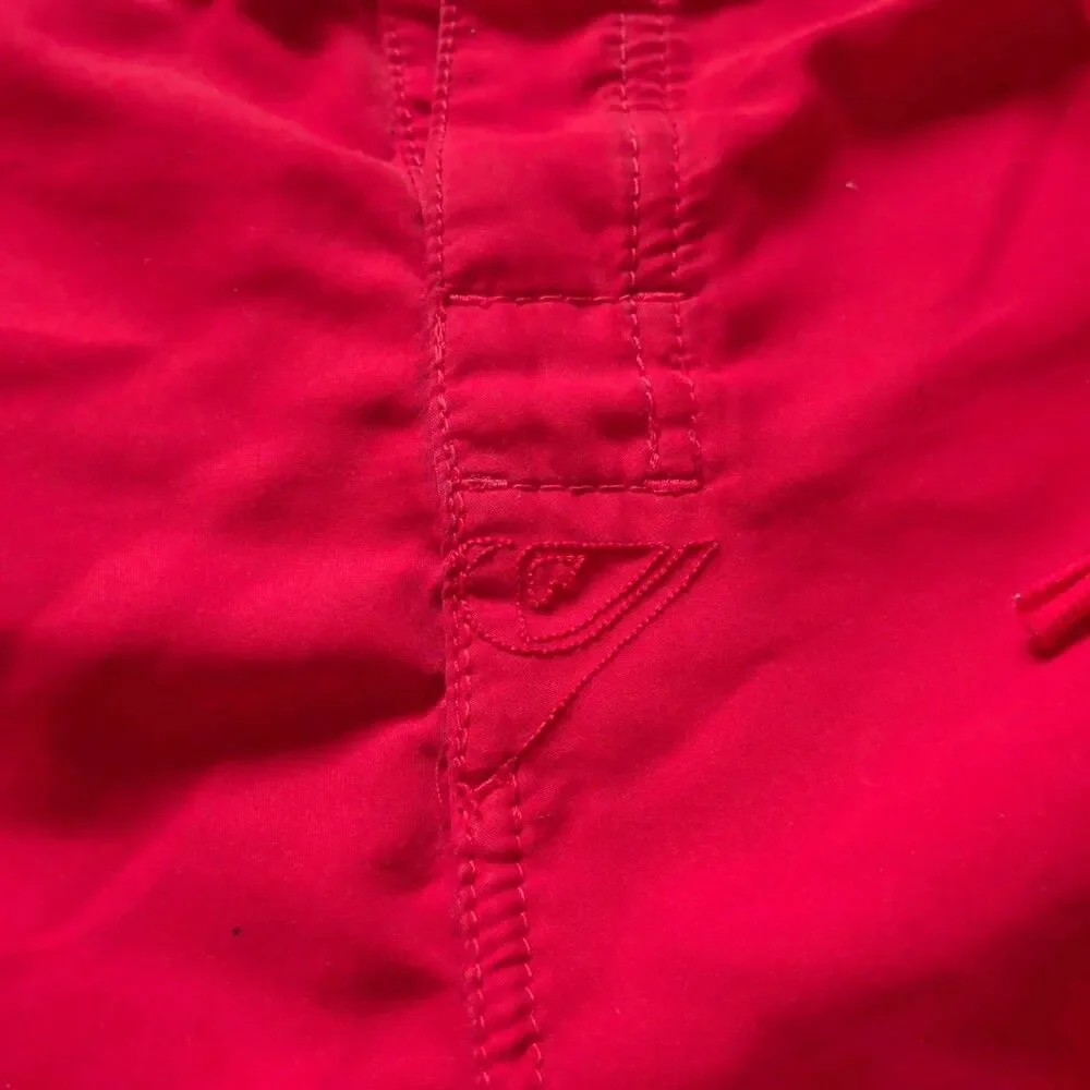 VTG ​Quiksilver Boardshorts Mens Size 34 Red Black White Surf Swim Trunks Y2K
